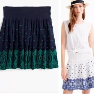 J CREW WHITE/BLUE MINI SKIRT XS